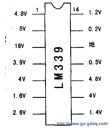 lm339引脚图各脚电压,lm393引脚图各脚电压 (5)美的mc-sf209电磁炉,比较器lm339各脚对地电压数据如图所示.