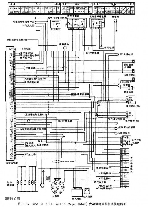 丰田86120针脚功能图,丰田cd机接线图 常用丰田发动机电脑ecu针脚定义和部分接线方法