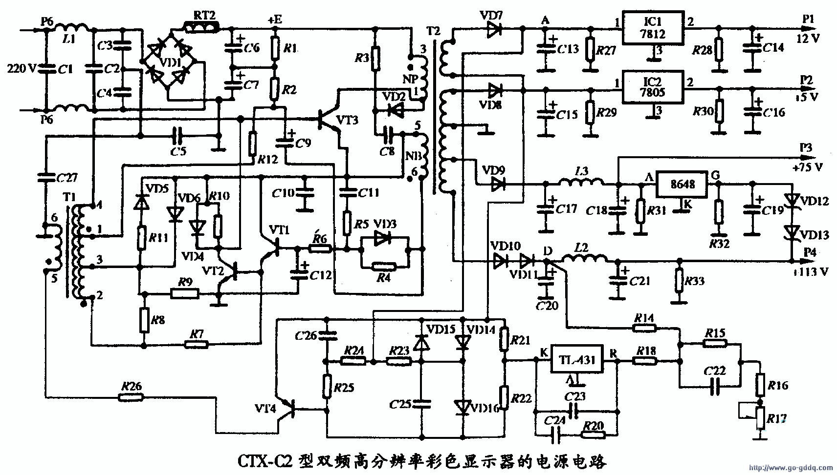 CTX C2˫Ƶ߷ֱʲɫʾĵԴ·ͼ