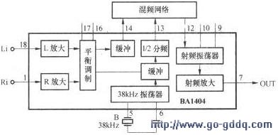 图2 BA1404内部电路结构 图2 BA1404内部电路结构