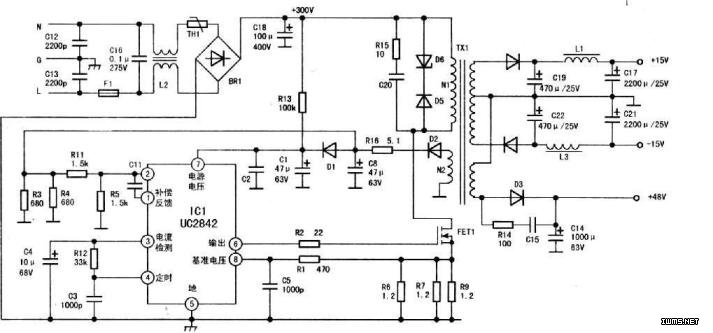 声艺EPM8 RW5735调音台开关电源工作原理分
