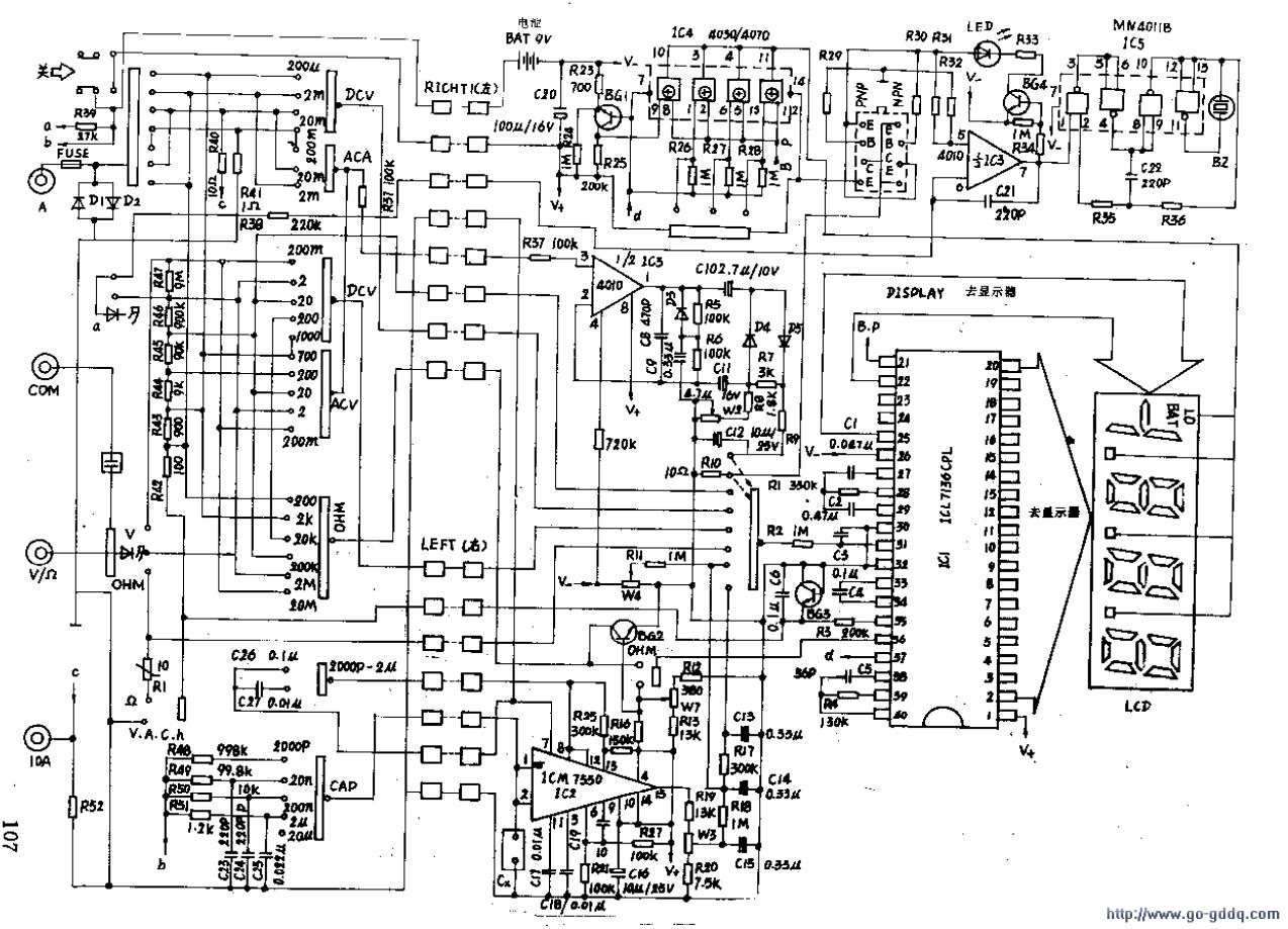 dt-890型数字万用表电路