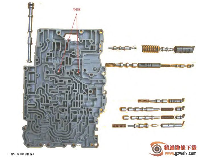 图解丰田\/雷克萨斯A442自动变速器阀体