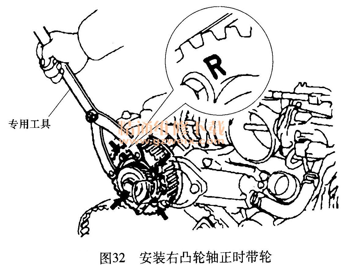雷克萨斯gs430 4.3l(3uz-fe)发动机正时校对方法