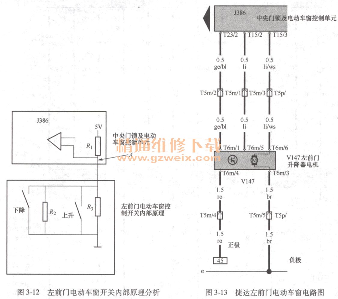 大众捷达车窗电动玻璃升降器不工作