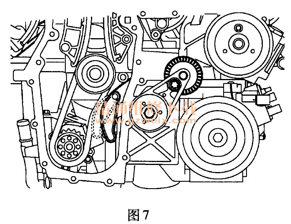 荣威350(1 .5L NSE)发动机正时传动带拆卸方法
