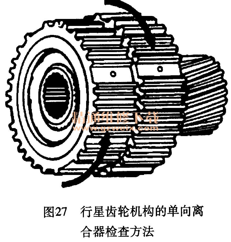 行星齿轮机构的单向离合器检查方法