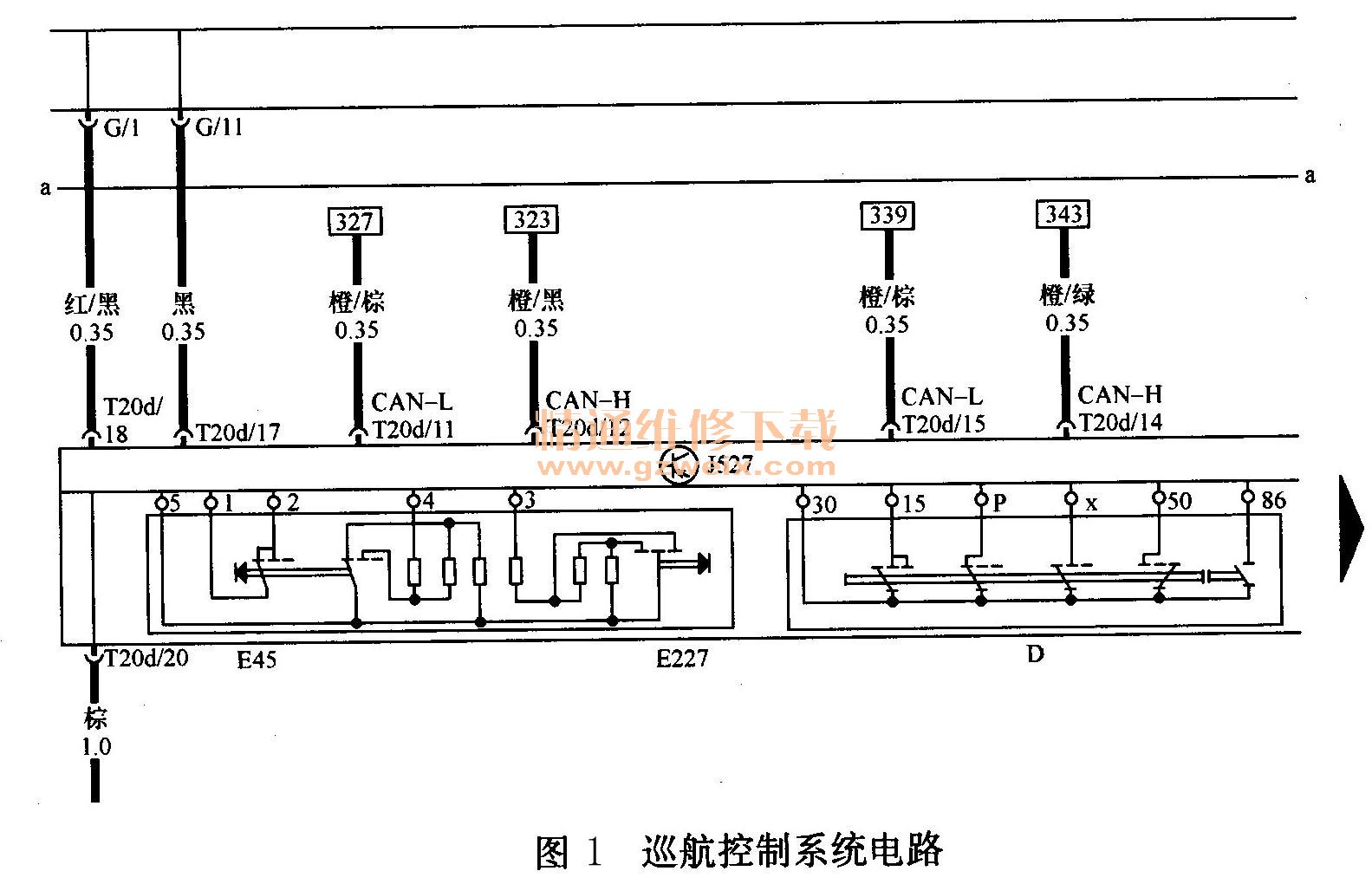 大众途安开启巡航开关时巡航指示灯不亮