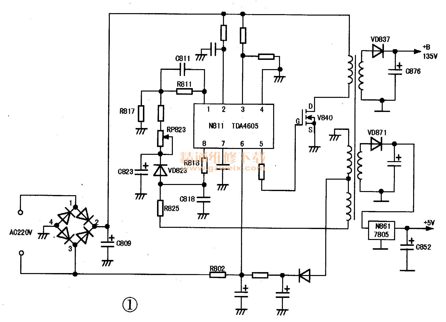 tda4605开关电源电路分析与检修