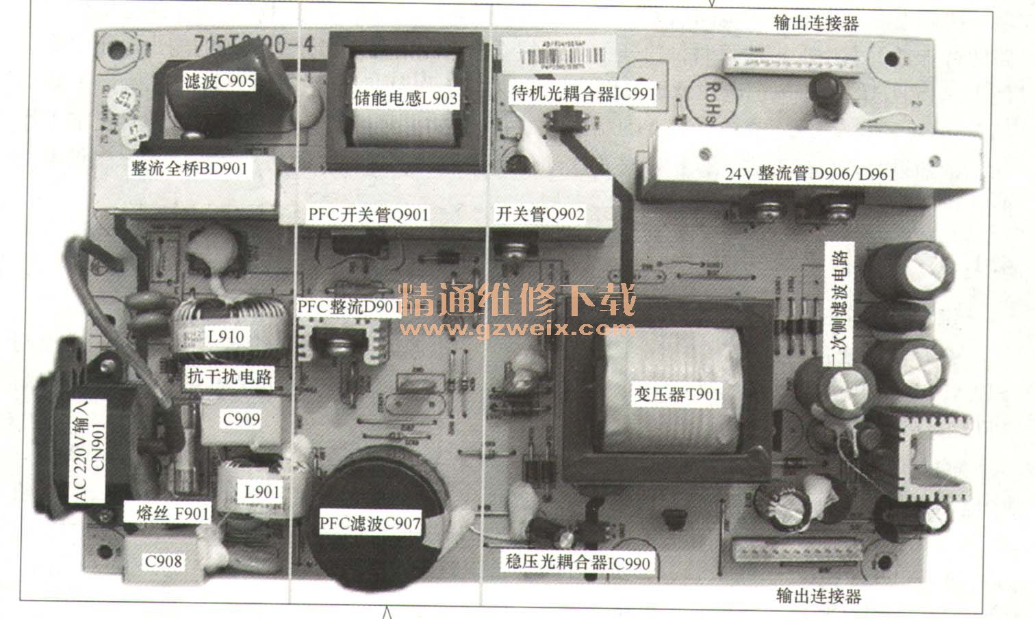 飞利浦32 TA2800液晶彩电电源板维修详解