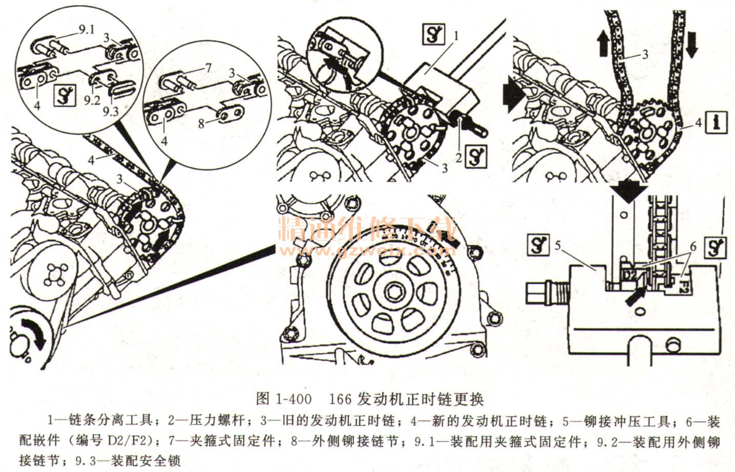 奔驰166. 961\/991发动机正时维修